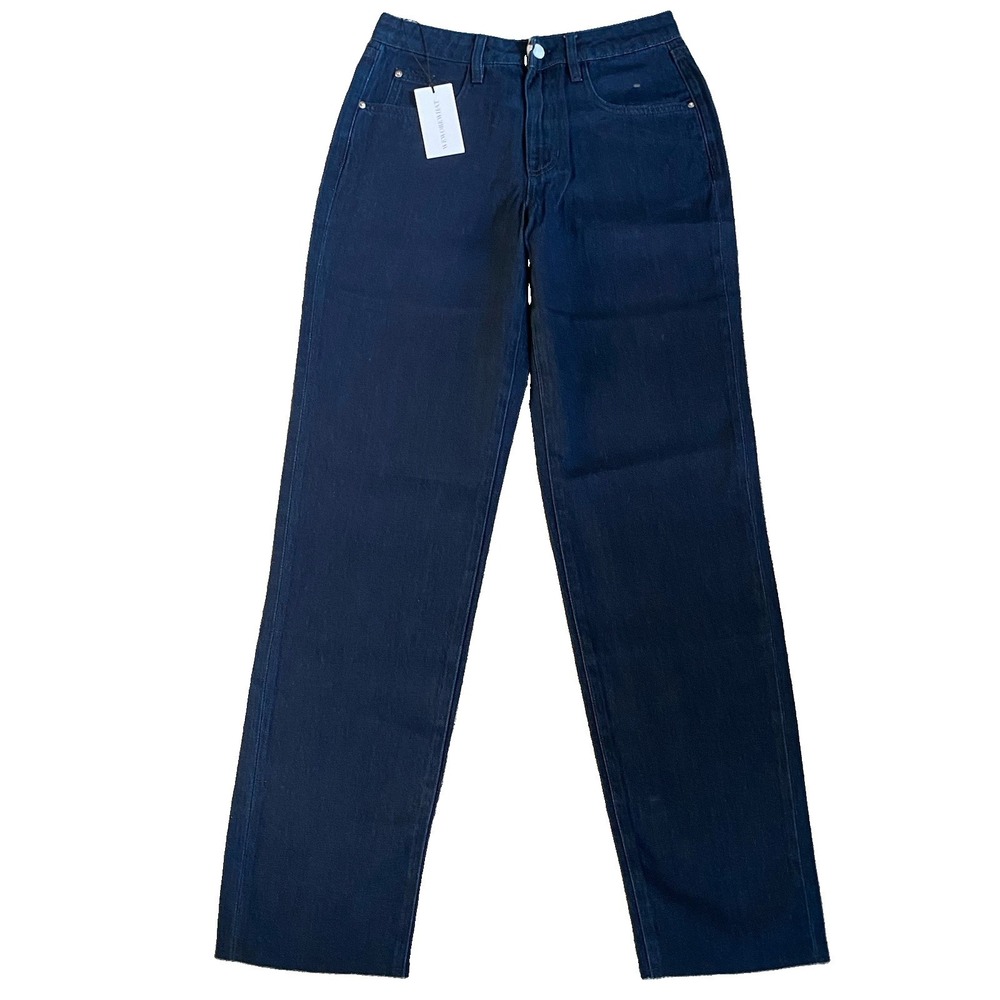 WeWoreWhat Low Rise Dad Jeans Size 25 Blue Dark Wash Relaxed Straight
